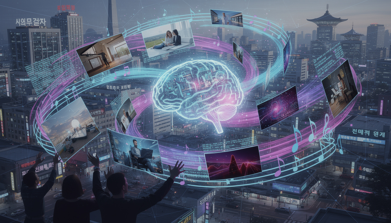 창조하는 AI인 생성형 AI의 개념 이미지