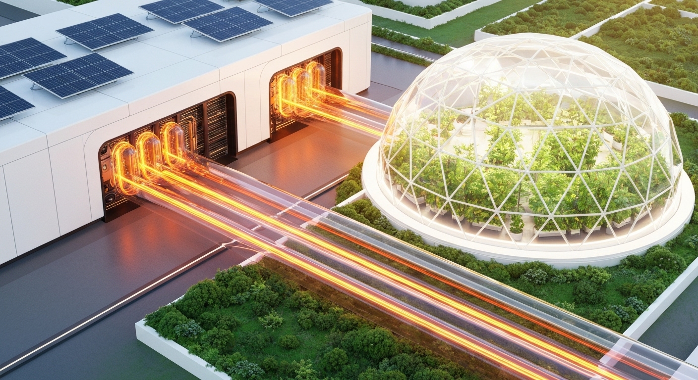 데이터센터 폐열을 활용하여 난방되는 친환경 스마트팜의 미래 모습