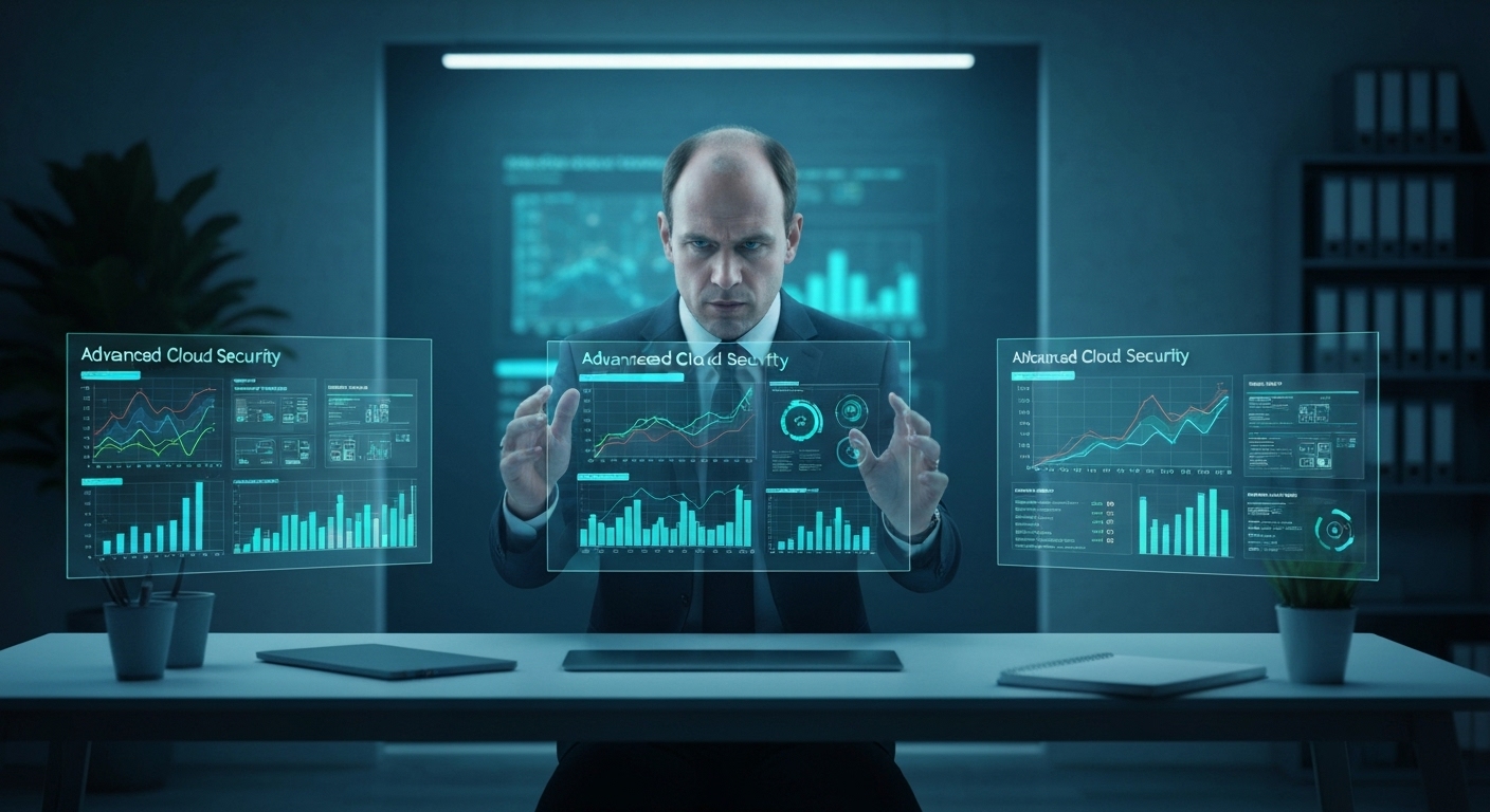 세 가지 멀티 클라우드 보안 솔루션을 비교 분석하는 전문가의 모습