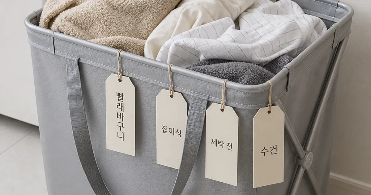 폴더블 빨래바구니, 그레이, 1개 - 1