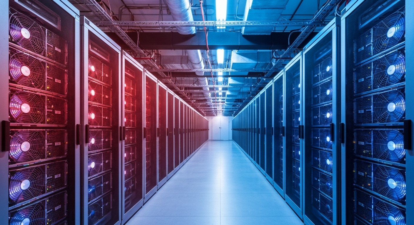 뜨거운 공기와 차가운 공기가 순환하는 전통적인 공랭식 데이터센터의 통로