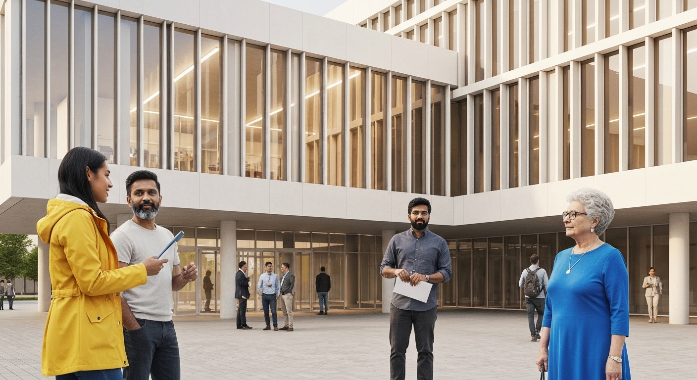 지방자치단체가 제공하는 무료 시민안전보험을 상징하는 도시청사 이미지