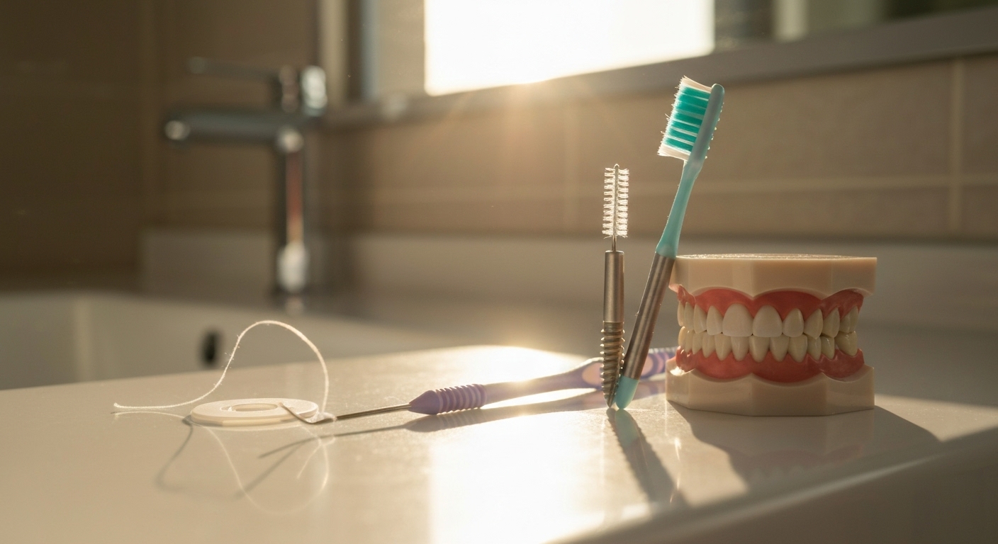 임플란트 시술 후 구강 건강을 지키기 위한 치실, 치간칫솔 등 위생용품