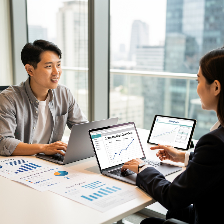연봉 외 보상 협상을 하는 한국 개발자의 모습