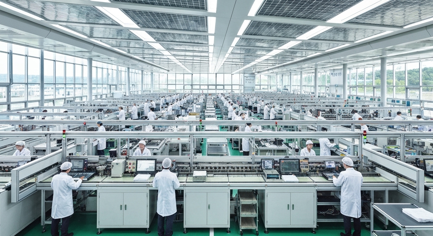 탄소중립과 지속가능경영을 상징하는 한국 제조시설의 에너지 효율적 친환경 생산라인