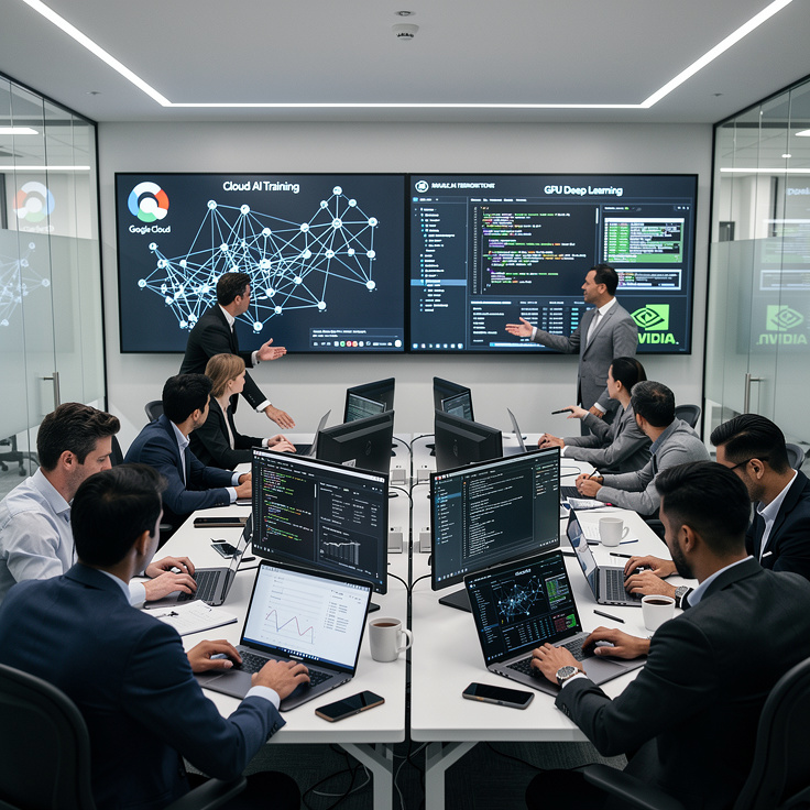 구글 클라우드 및 엔비디아의 최신 AI 교육 프로그램을 이용하는 전문가들
