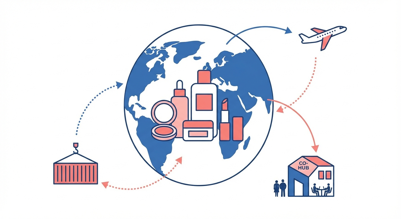 K-브랜드 화장품 글로벌 진출 코워킹스페이스 개념도