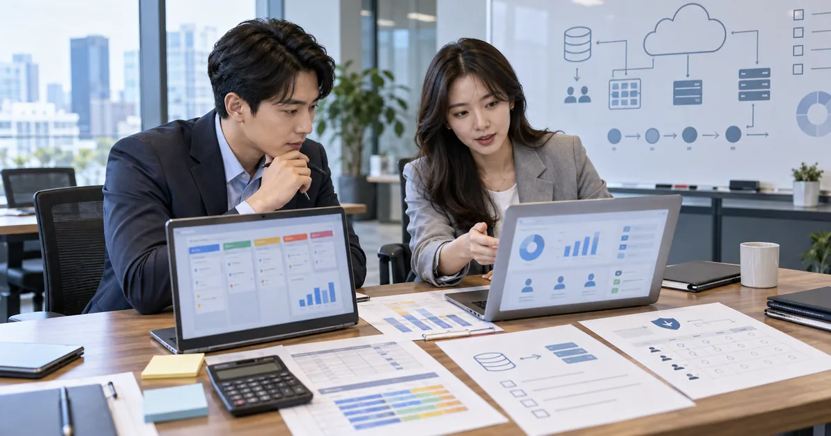 세일즈포스 도입 비용 산정을 위한 CRM솔루션 라이선스와 보안 검토 회의