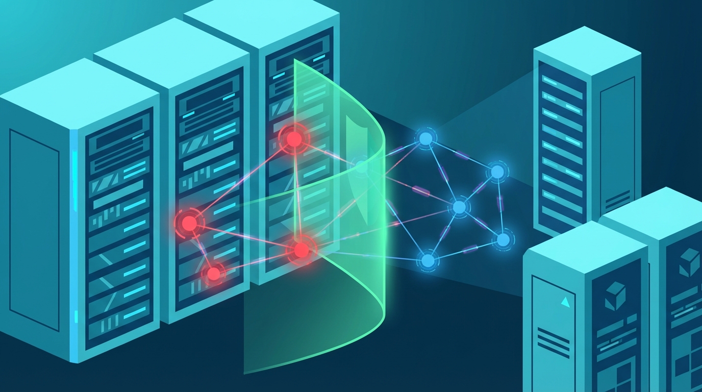 AI 해킹 공격을 차단하는 제로 트러스트 보안 시스템 시각화 이미지