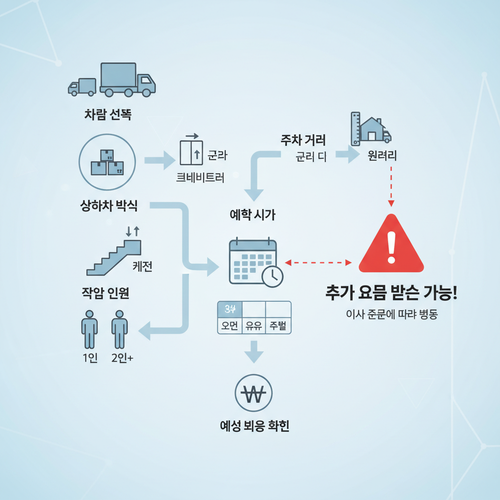 용달이사 배차와 현장 변수 설명 이미지