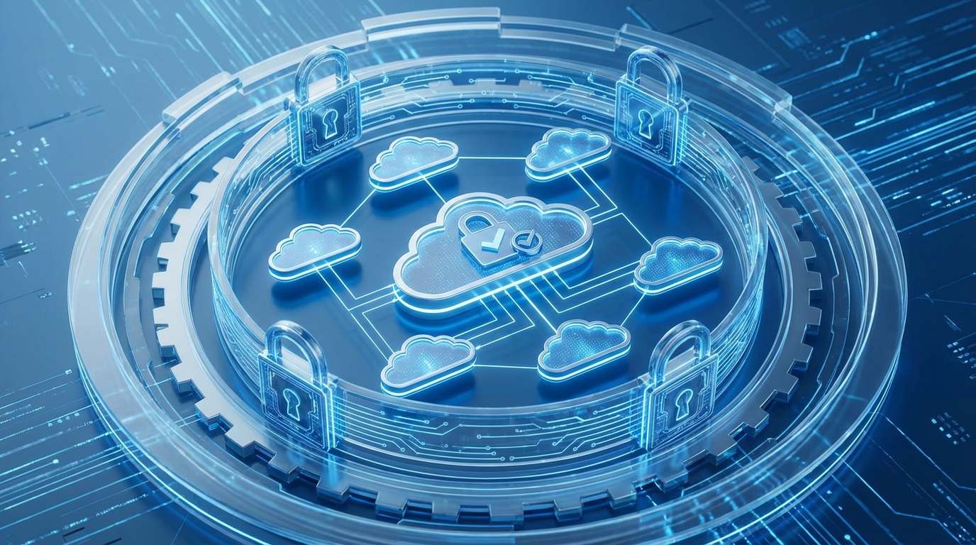 클라우드 보안과 제로 트러스트의 다층 방어 구조를 시각화한 그림