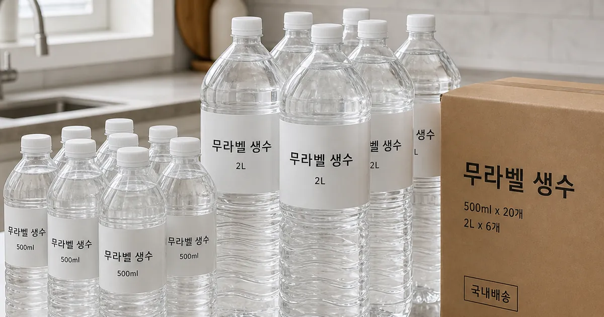 스파클 생수, 무라벨, 500ml, 80개 - 1